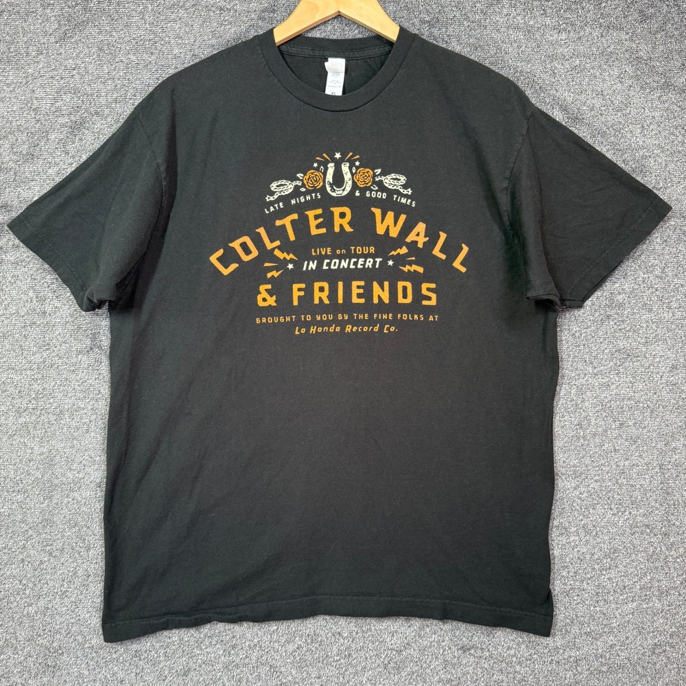 Colter Wall & Friends Live on Tour Concert T-Shirt Black XL Tultex 202 Mens